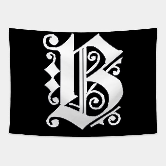 Silver Letter B Tapestry by The Black Panther