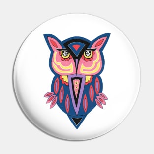 ORNAMENTAL Owl Painting Pin