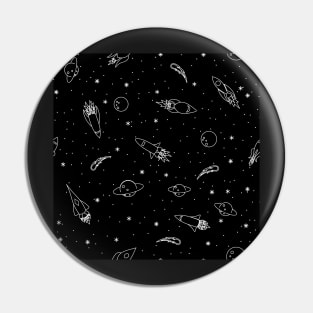 Space Pattern - Black and White Pin