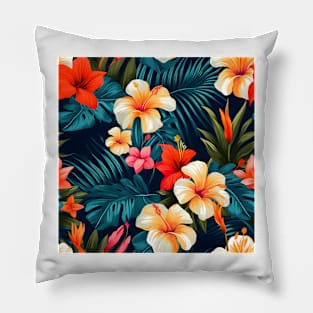 Tropical Flowers Pattern 14 Pillow