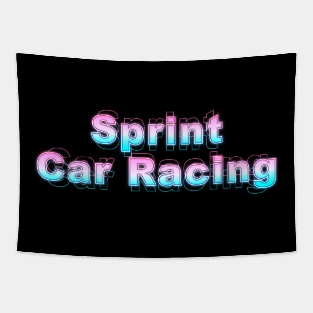 Sprint Car Racing Tapestry by Sanzida Design