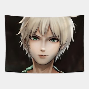 White Hair Anime Boy Tapestry