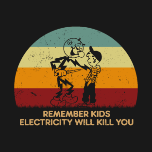 Retro Sunset - Electricity Will Kill You T-Shirt