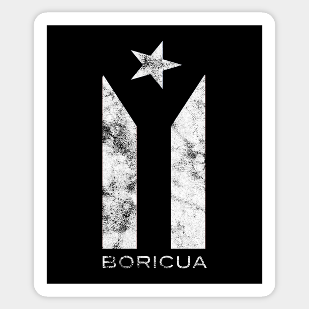 Puerto Rico Black Flag Boricua Sticker Teepublic Uk