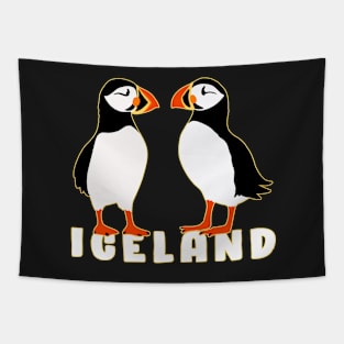 Puffin Cute Birds from Iceland Souvenir Tapestry