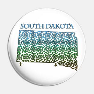 State of South Dakota Colorful Maze Pin