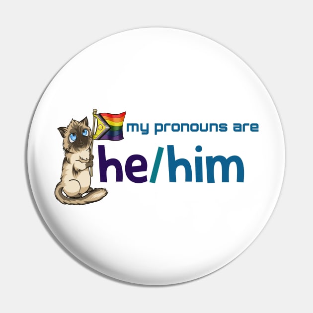 My Pronouns with Chocolate (He/Him) Pin by Crossed Wires