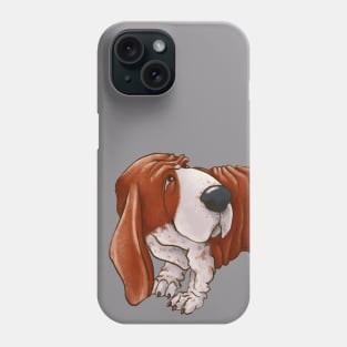 Cute long dog of breed Basset Hound. Phone Case