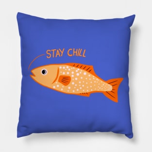 Stay Chill Orange Calming Fish Pillow