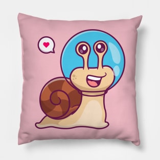 Cute Snail Astronaut Cartoon Pillow