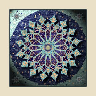 Mosaic Mandala in Blue T Shirt T-Shirt