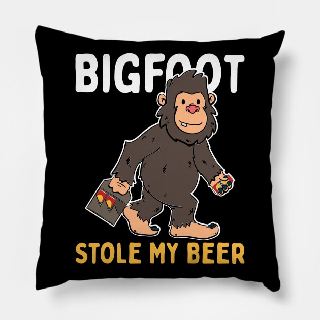 Bigfoot Stole My Beer Pillow by maxcode