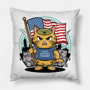 Cats against Trump Pillow