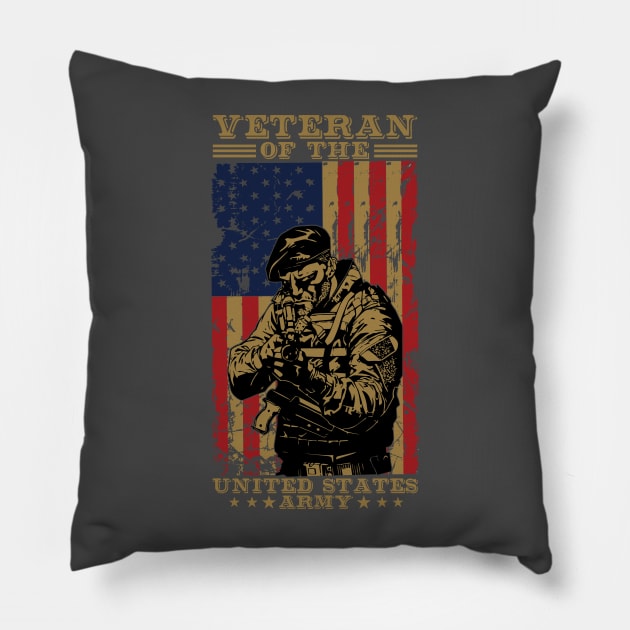 Veteran US Army T-Shirt Pillow by Kingdom Arts and Designs