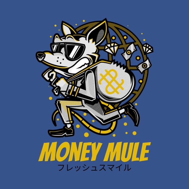 Money Mule Thief Funny Cartoon Characters by BradleyHeal