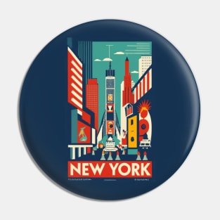 A Vintage Travel Art of New York - US Pin