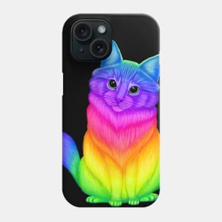 Neon Rainbow cat Phone Case