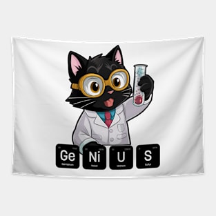 Genius Funny Cat Tapestry