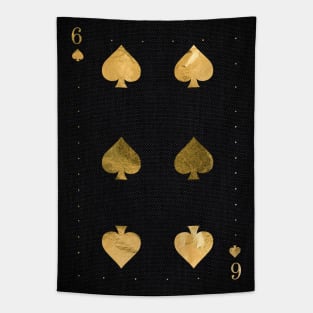 Six Pikes - Golden playing cards Tapestry