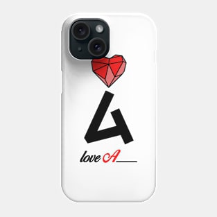 Initial love letter A for valentine Phone Case