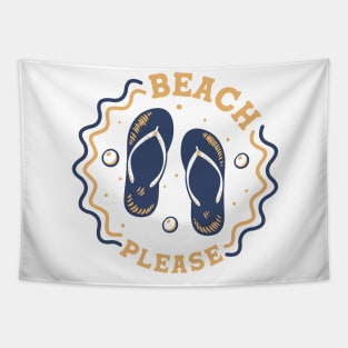 Beach Please // Fun Summer Flip Flop Badge Tapestry