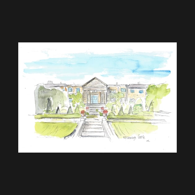 Royal Hillsborough Castle watercolour art sketch by DebTheZeb