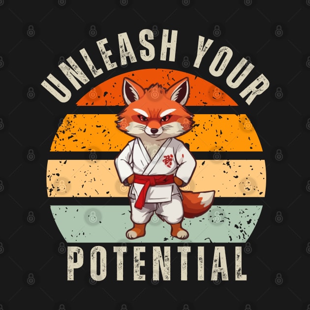 Karate Angry Fox Retro by BaliChili