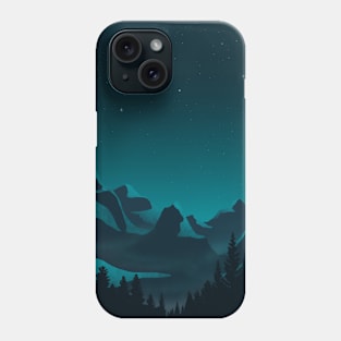 Teal Twilight Landscape Phone Case