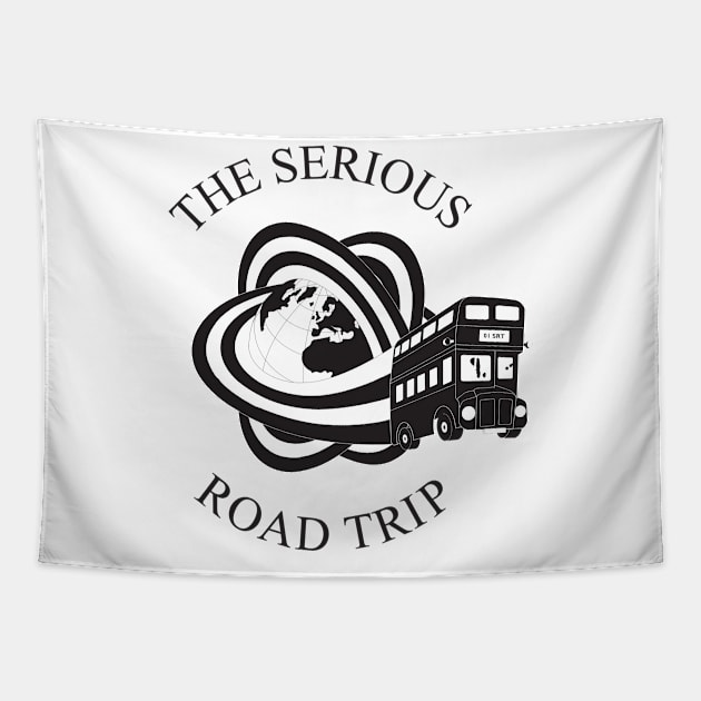 The Serious Road Trip Rainbow London Bus Logo Tapestry by phoxydesign