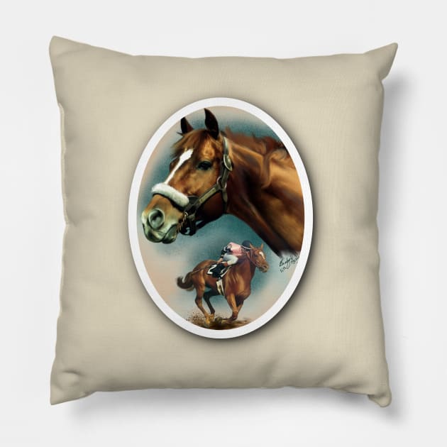 Affirmed Triple Crown Winner Pillow by BHDigitalArt