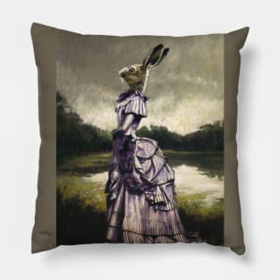 Victorian Hare Lady Pillow