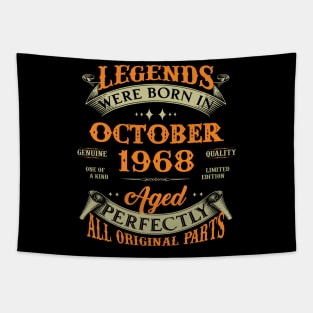 55th Birthday Gift Legends Born In October 1968 55 Years Old Tapestry