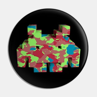 3D Alien - Camouflage Pin