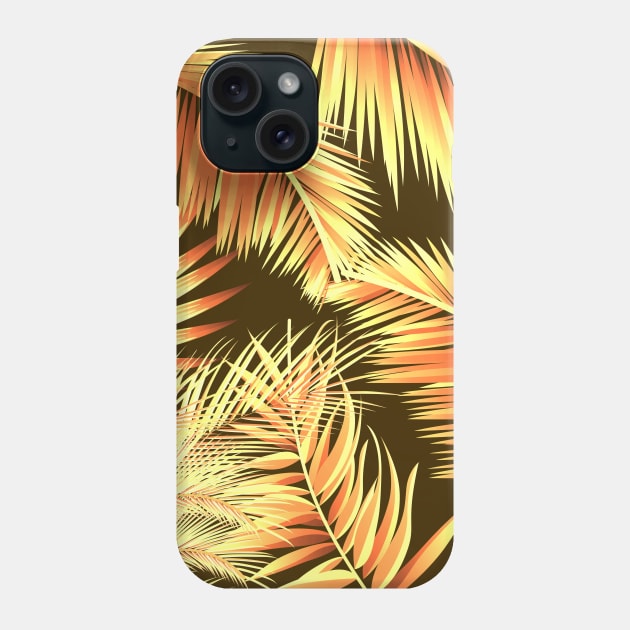 Brown palm leaves Phone Case by Jirka Svetlik