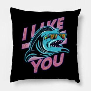 Neon Bite: Retro-Futuristic Piranha Pillow