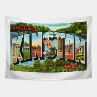 Greetings from Kinston, North Carolina - Vintage Large Letter Postcard Tapestry