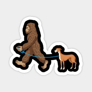 Bigfoot Dog Walk Greyhound - Sasquatch Dog Lovers Magnet