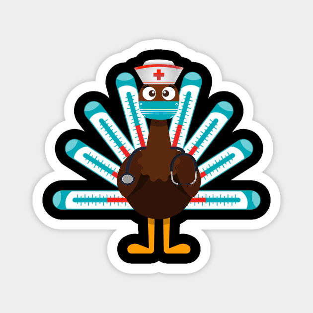 Thanksgiving nurse turkey Magnet by Flipodesigner
