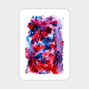 dark pink and blue watercolour swirl Magnet