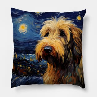 Briard in Starry Night style Pillow