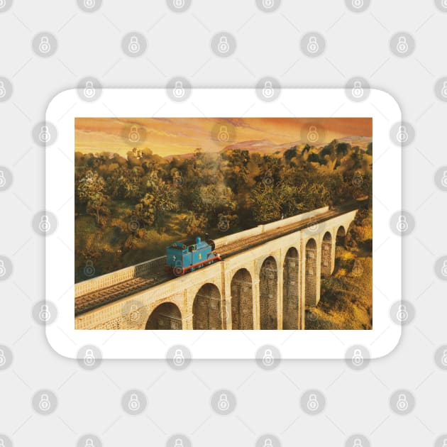 Vintage Story Card: Thomas on the Viaduct Magnet by sleepyhenry