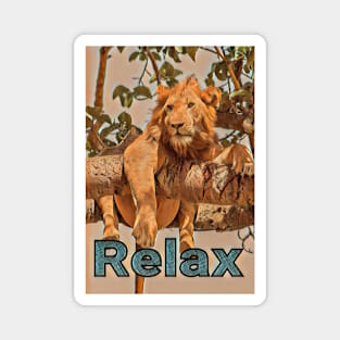 Relaxed lion Magnet