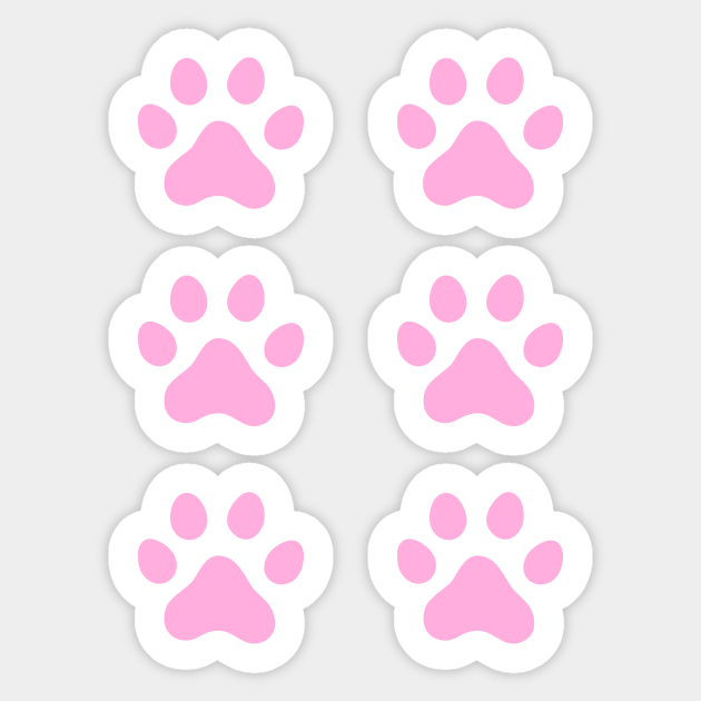 Tyranny hørbar passage Pink paw print, set of six - Paw Print - Aufkleber | TeePublic DE