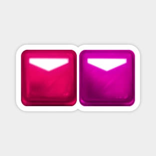 Beat Saber Blocks - Fuchsia Pink & Ruby Red Magnet