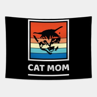 Cat Mom Vintage Retro Tapestry