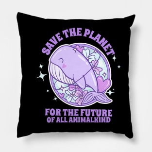 Save The Planet For The Future Of All Animalkind Earth Plants Animals Pillow