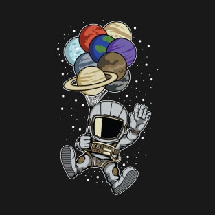 Astronaut with Planet Balloons T-Shirt