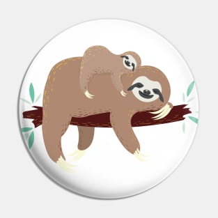 Sloth mom with baby Pin