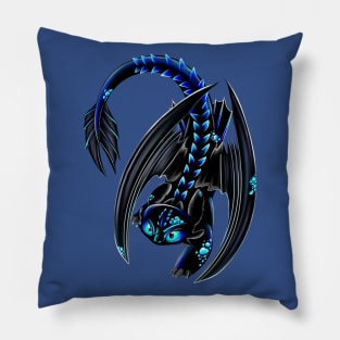 Night fury blue Pillow