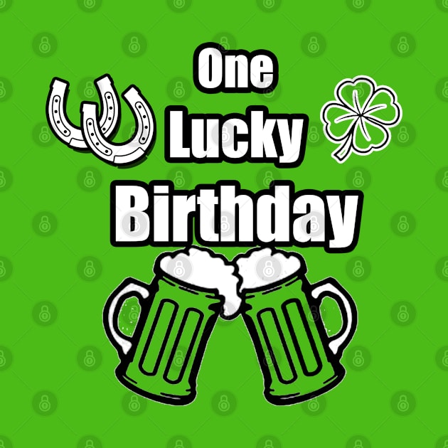 One Lucky Irish Green Beer Drinking Birthday Party by Black Ice Design